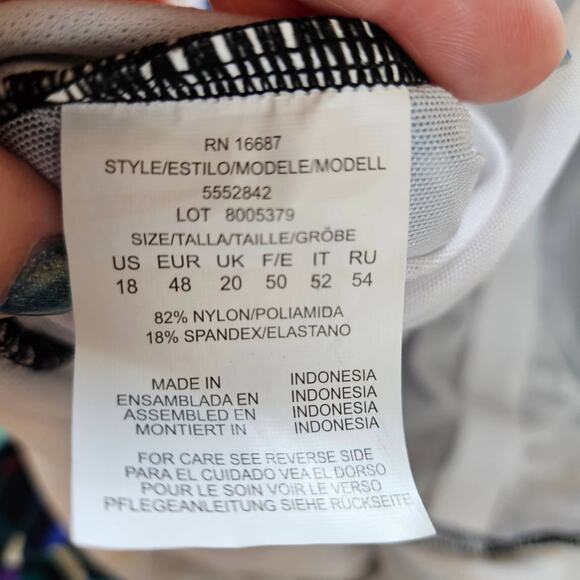 Swim Solutions Waist Minimizer Off the Shoulder One Piece Swimsuit Women's 18 - Picture 6 of 11